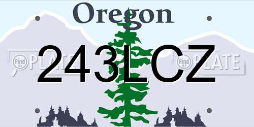 243LCZ Oregon License Plate