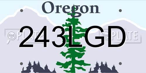 243LGD Oregon License Plate