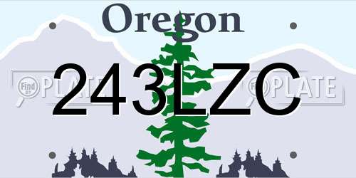 243LZC Oregon License Plate