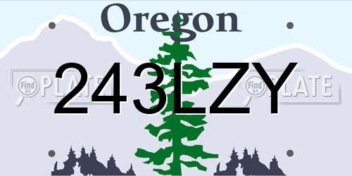 243LZY Oregon License Plate