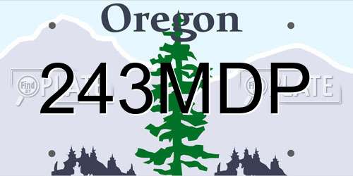 243MDP Oregon License Plate