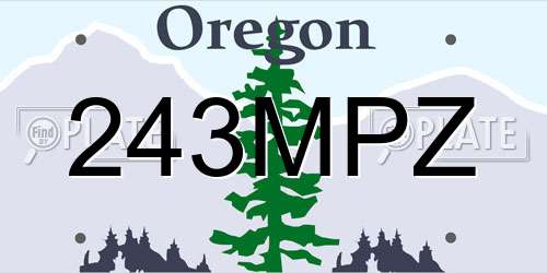 243MPZ Oregon License Plate