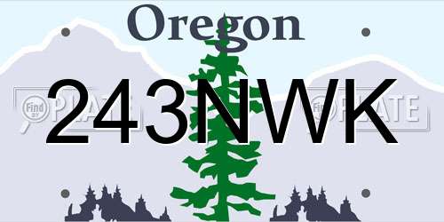 243NWK Oregon License Plate