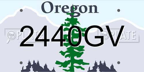2440GV Oregon License Plate