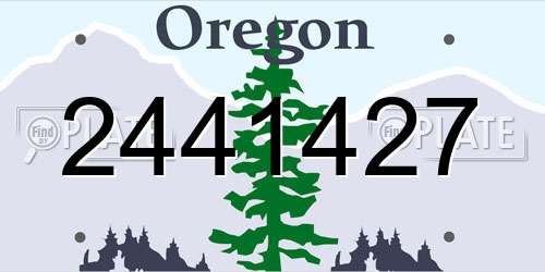 2441427 Oregon License Plate