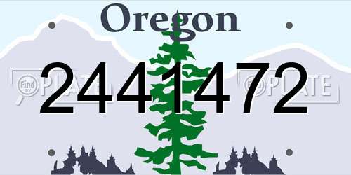 2441472 Oregon License Plate