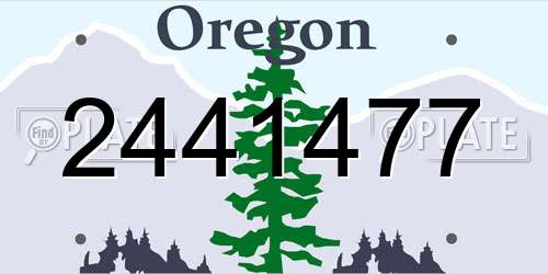 2441477 Oregon License Plate