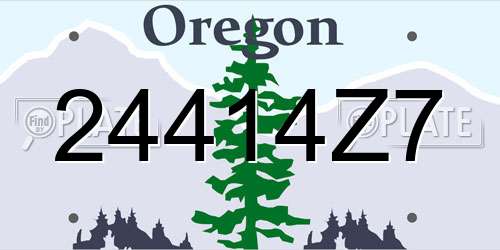 24414Z7 Oregon License Plate
