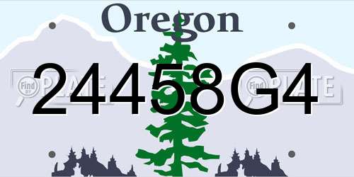24458G4 Oregon License Plate