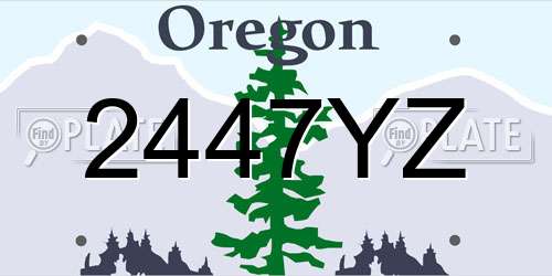 2447YZ Oregon License Plate