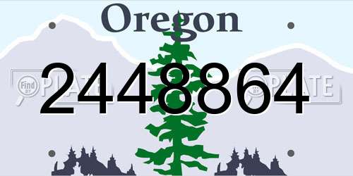 2448864 Oregon License Plate