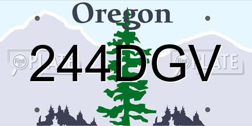244DGV Oregon License Plate
