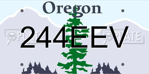 244EEV Oregon License Plate