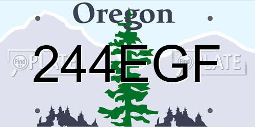 244EGF Oregon License Plate