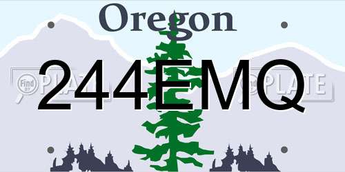 244EMQ Oregon License Plate