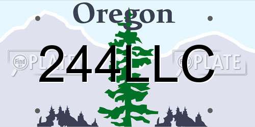 244LLC Oregon License Plate