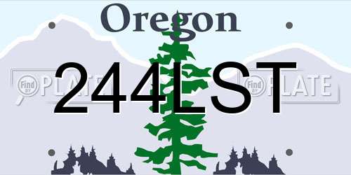 244LST Oregon License Plate