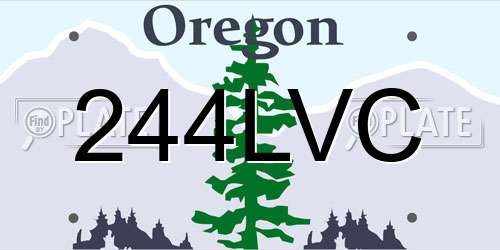 244LVC Oregon License Plate
