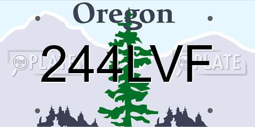 244LVF Oregon License Plate
