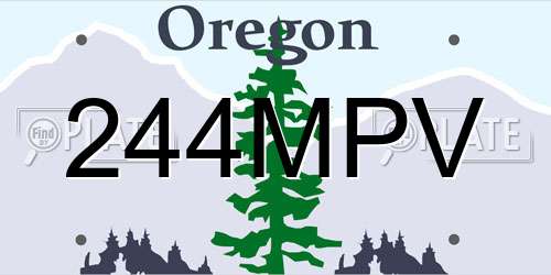 244MPV Oregon License Plate
