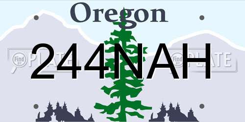 244NAH Oregon License Plate
