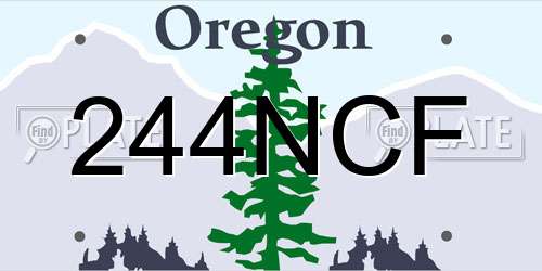 244NCF Oregon License Plate