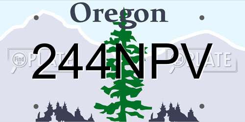 244NPV Oregon License Plate