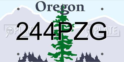 244PZG Oregon License Plate