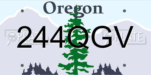 244QGV Oregon License Plate