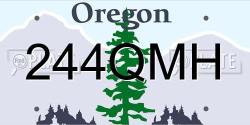 244QMH Oregon License Plate