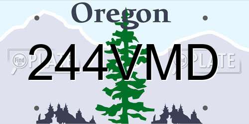 244VMD Oregon License Plate