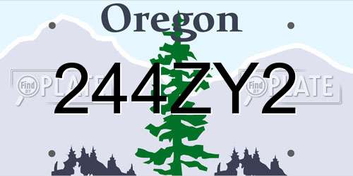 244ZY2 Oregon License Plate