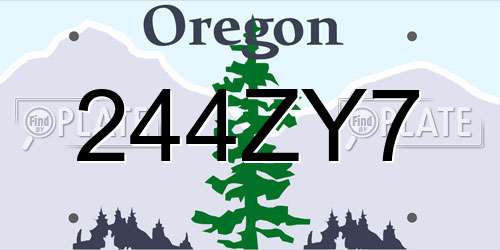 244ZY7 Oregon License Plate