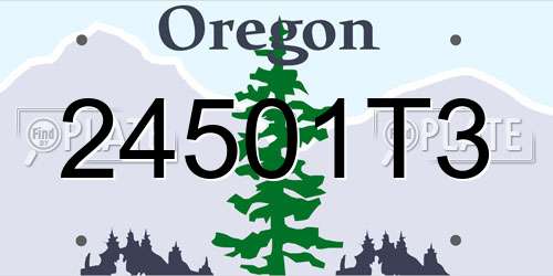 24501T3 Oregon License Plate