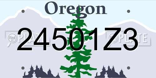 24501Z3 Oregon License Plate