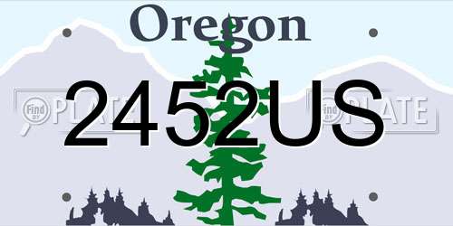 2452US Oregon License Plate