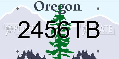 2456TB Oregon License Plate
