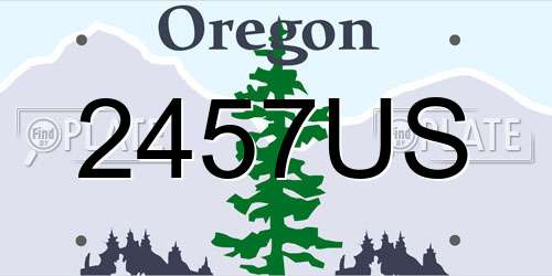 2457US Oregon License Plate