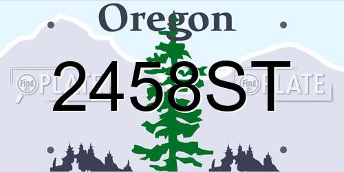 2458ST Oregon License Plate