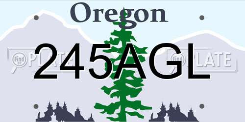 245AGL Oregon License Plate