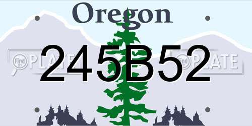 245B52 Oregon License Plate