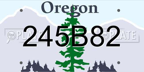 245B82 Oregon License Plate