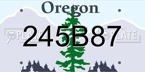 245B87 Oregon License Plate