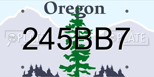 245BB7 Oregon License Plate