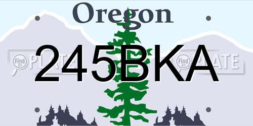245BKA Oregon License Plate