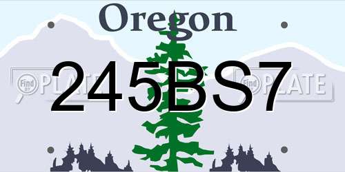 245BS7 Oregon License Plate