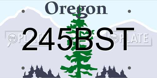 245BST Oregon License Plate