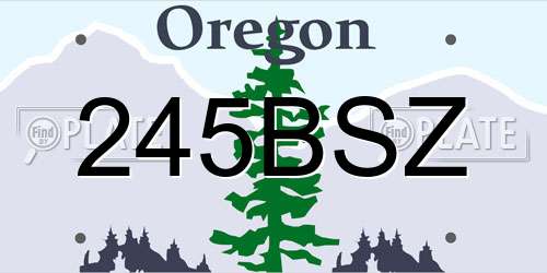 245BSZ Oregon License Plate