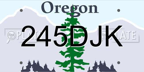 245DJK Oregon License Plate