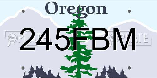 245FBM Oregon License Plate